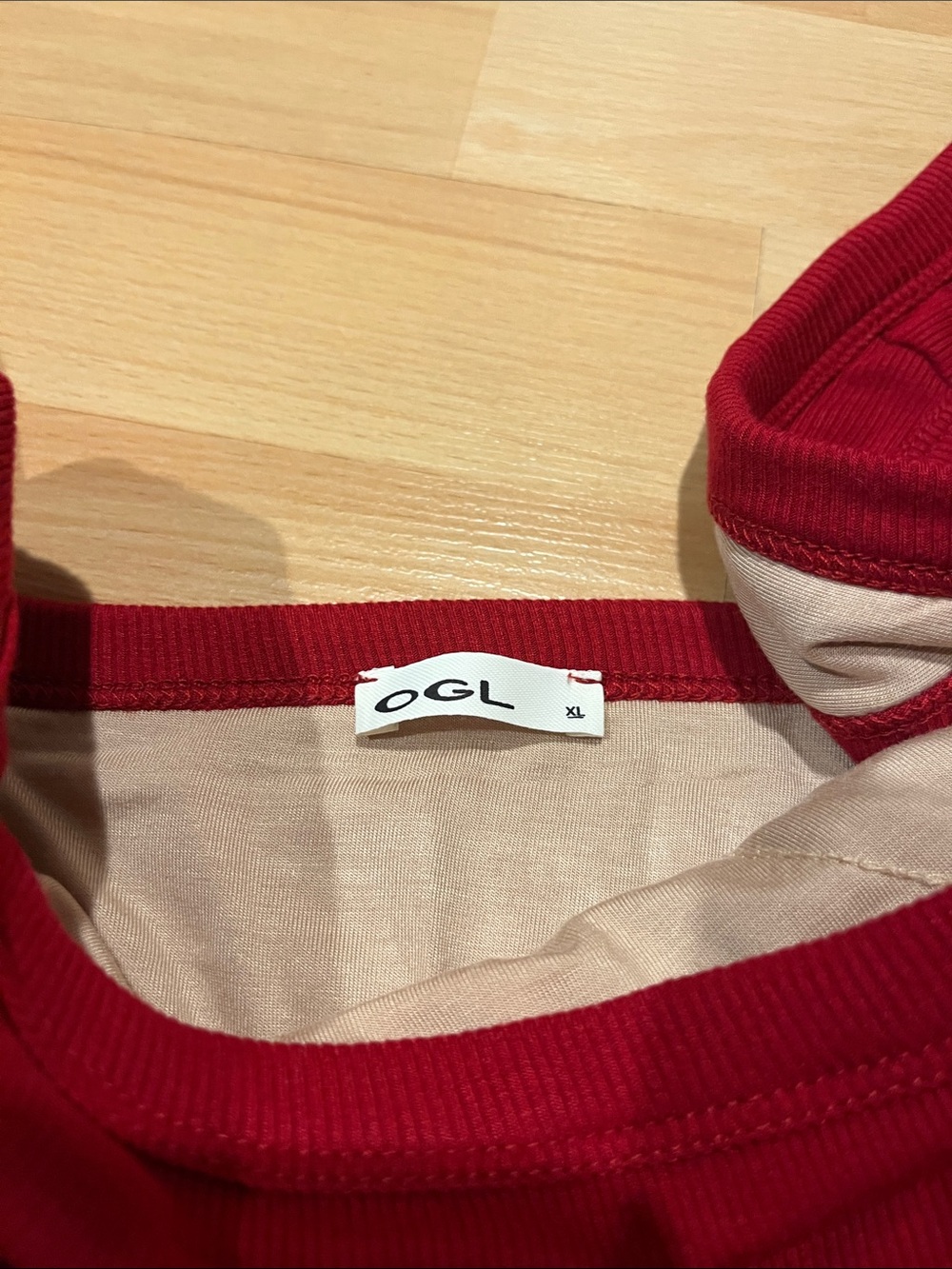 NWOT OGL Ribbed Square-Neck Tank Top - Deep Red - Picture 2 of 5